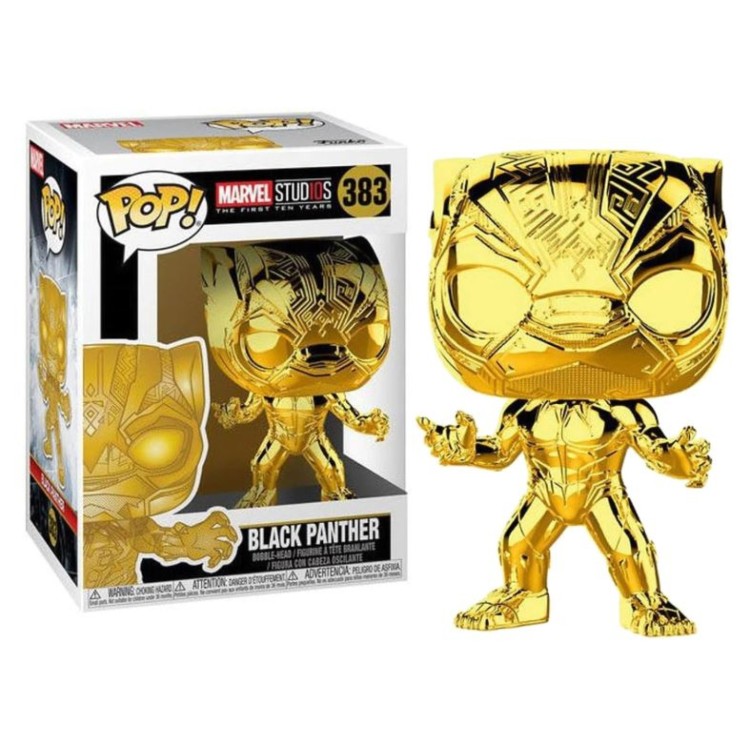 Funko Pop! Marvel Studios 10 Years 383 Gold Black Panther BAD BOX CONDITION