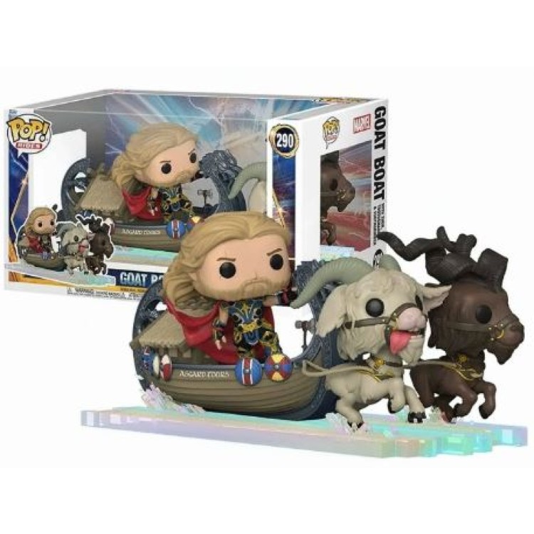 Funko Pop! Marvel Thor Love And Thunder 290 Goat Boat With Thor, Toothgnasher & Toothgrinder