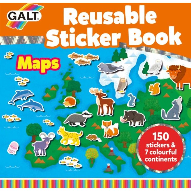 Galt Reusable Sticker Book - Maps