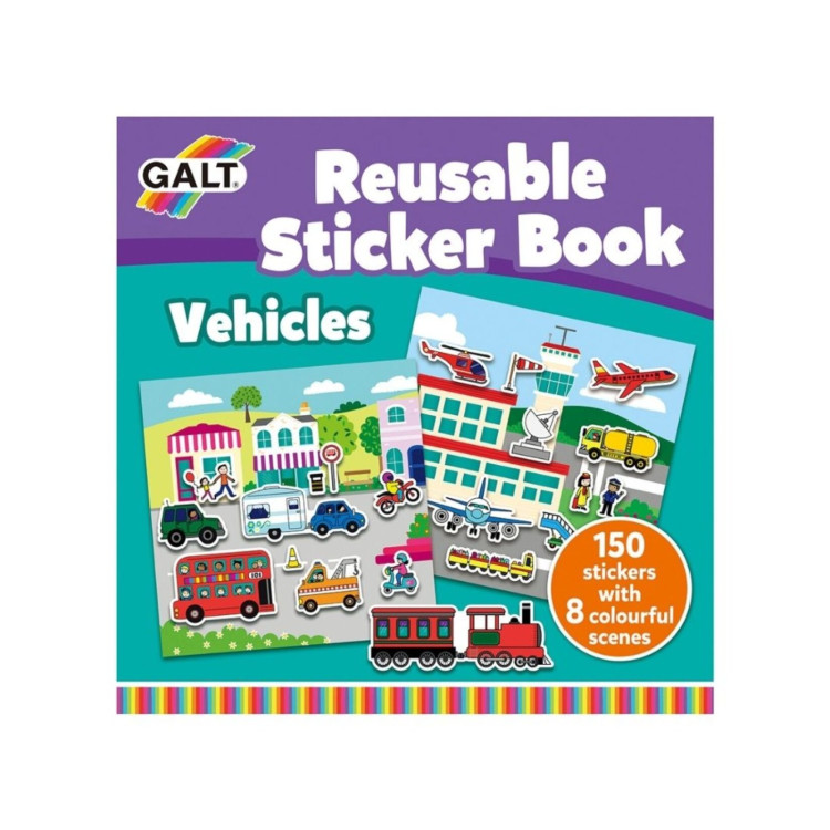 Galt Reusable Sticker Book - Vehicles