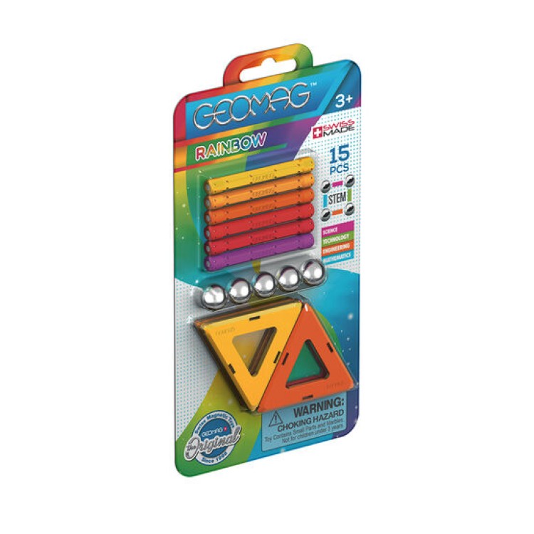 Geomag 367 Rainbow 15 Piece Magnets Warm Colours / Solid Colours