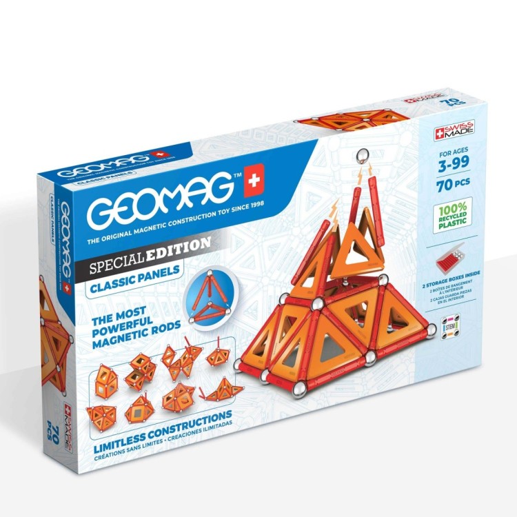 Geomag 485 Special Edition Classic Panels (Orange & Red) 70pcs Recycled Plastic