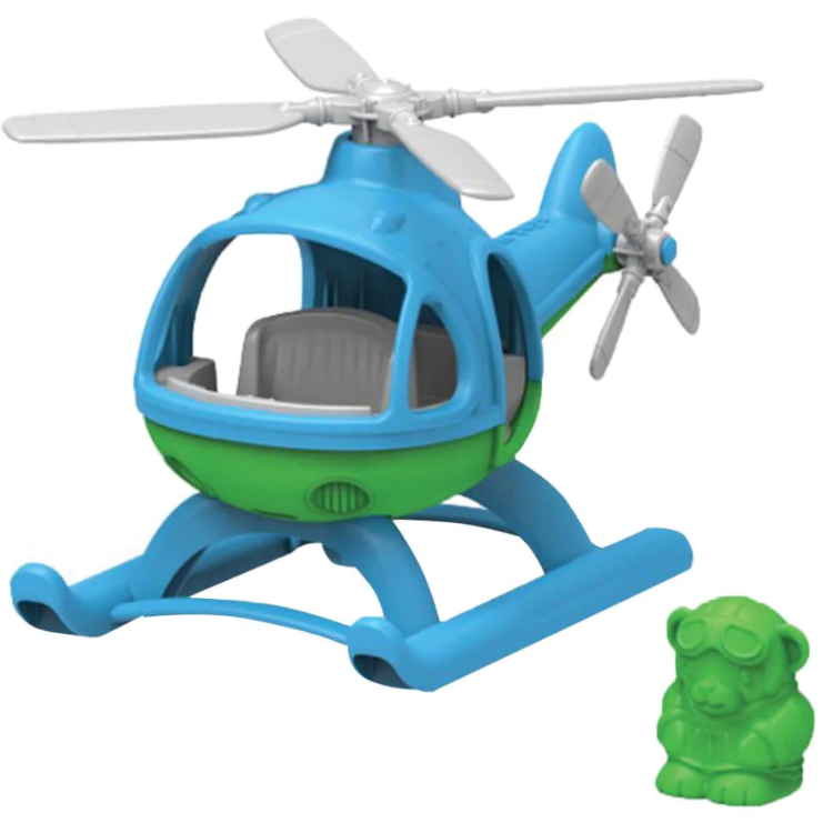 Bigjigs Green Toys Helicopter Blue Top green bottom GTHELG1061