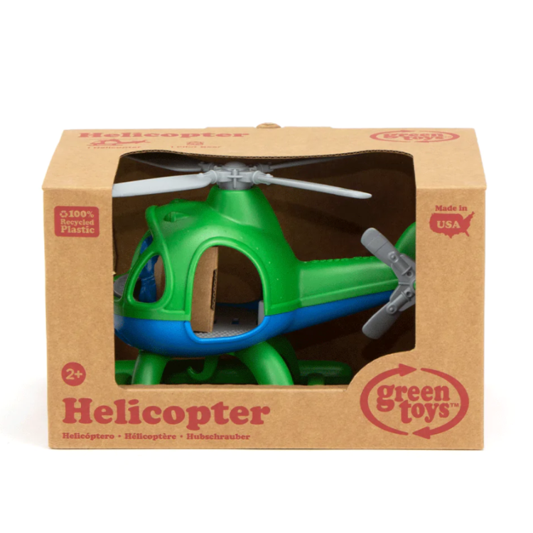 Bigjigs Green Toys Helicopter Green Top blue bottom