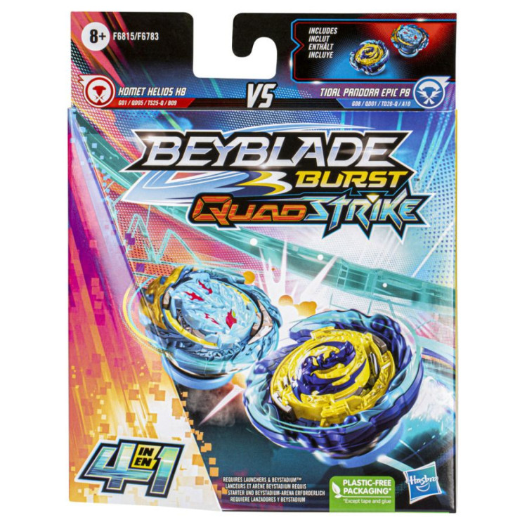 Hasbro Beyblade Burst QuadStrike Komet Helios vs Tidal Pandora