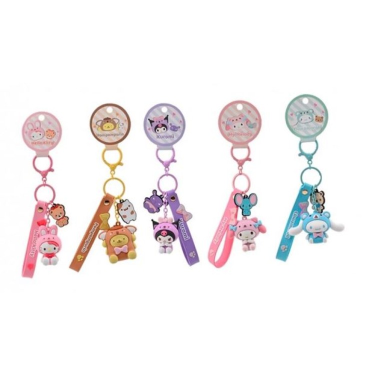 Bandai Sanrio Hello Kitty Animal Onesie Assorted Character Keychain (One Supplied)