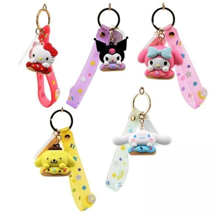 Hello Kitty Donut Assorted Character Keychain (One Supplied)