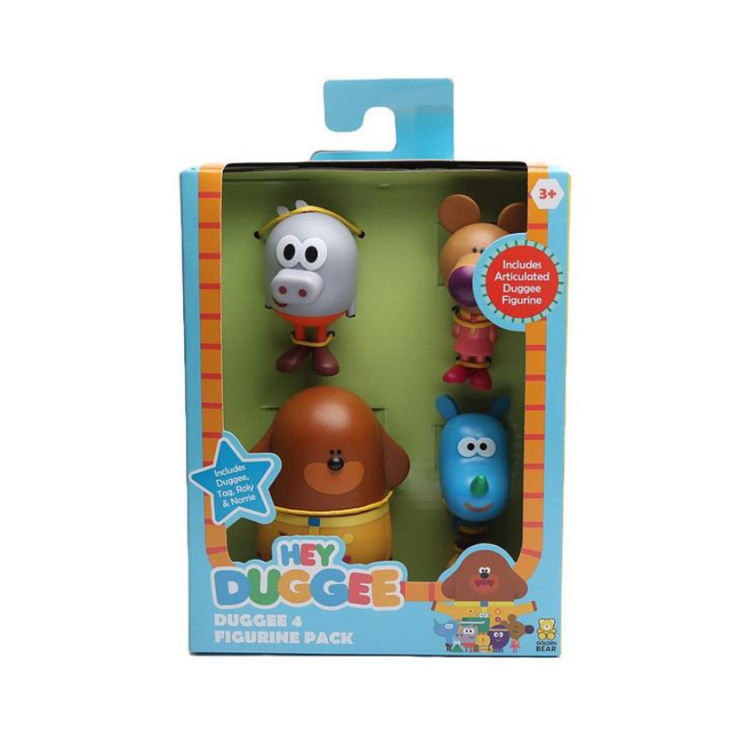 Hey Duggee 4 Figure Pack - Duggee, Roly, Norrie + Tag