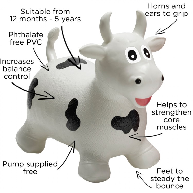 HC Hippychick Happy Hopperz White BIG FACE BULL (Wider Body)