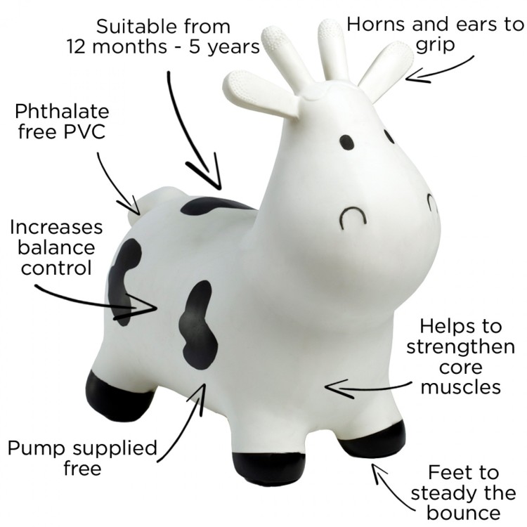 HC Hippychick Happy Hopperz Thinner Body White Cow