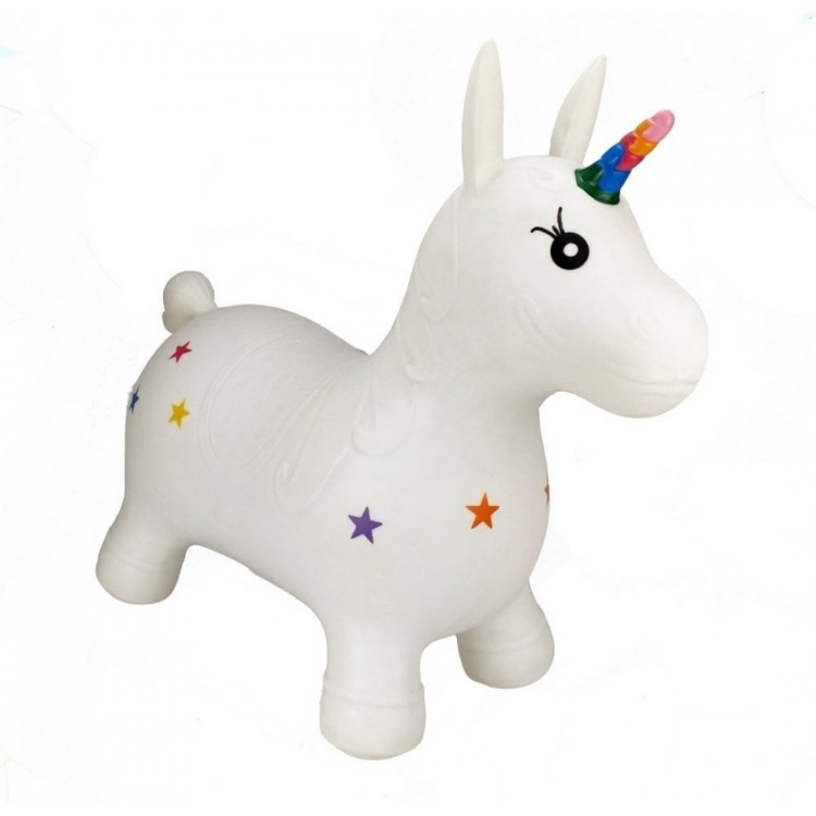 HC Hippychick Happy Hopperz WHITE UNICORN (Wider Body) approx 65cm long x 35/40cm wide