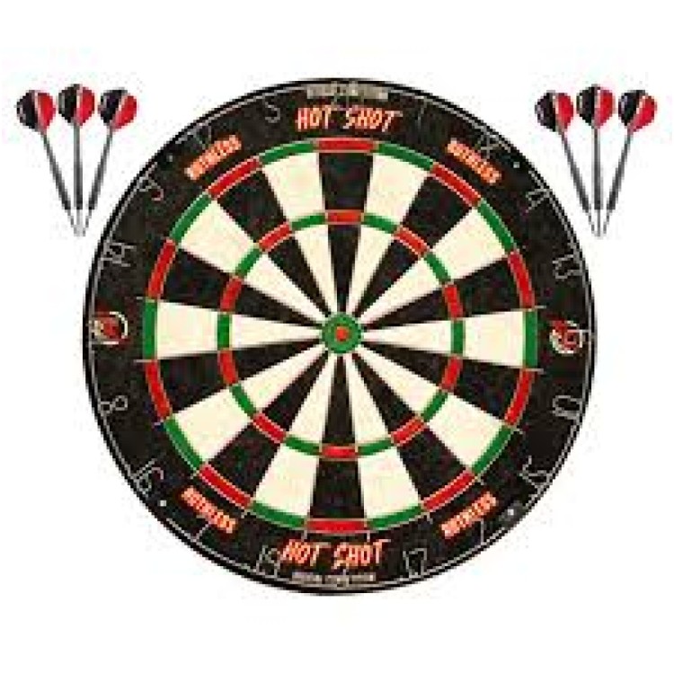 Hot Shots Dartboard 6 Darts Included