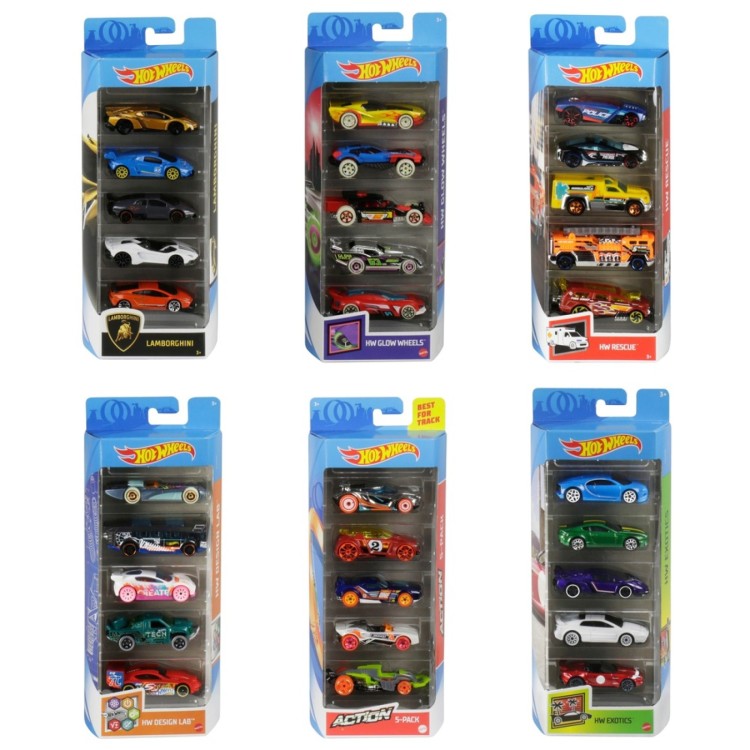 Mattel Hot Wheels Assorted Vehicle 5 Pack