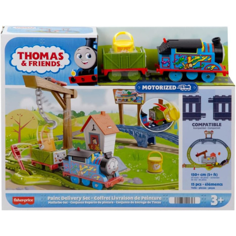 Mattel Fisher Price Thomas & Friends Paint Delivery Set with motorized Thomas HTN34