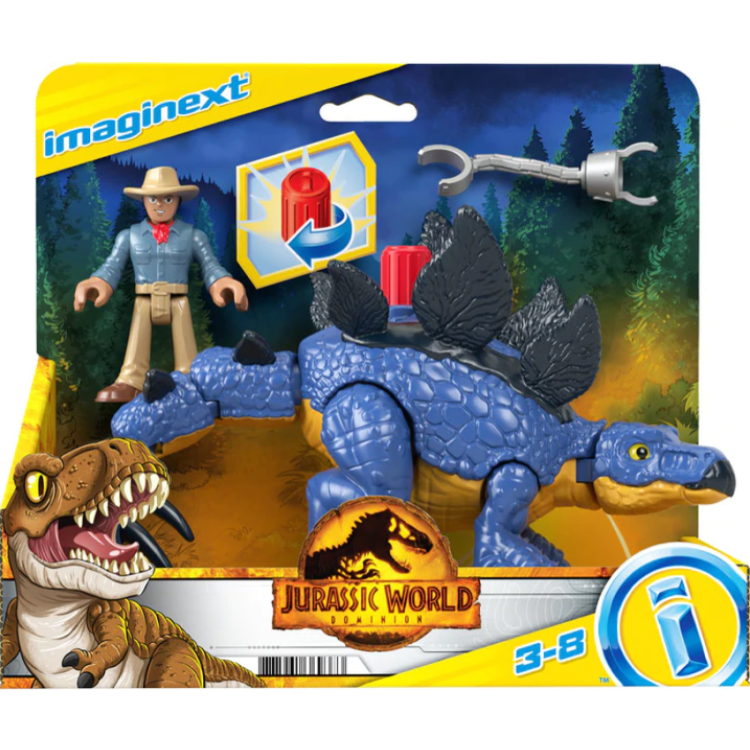 Mattel Imaginext Jurassic World Dominion - Stegosaurus & Dr. Grant GVV64