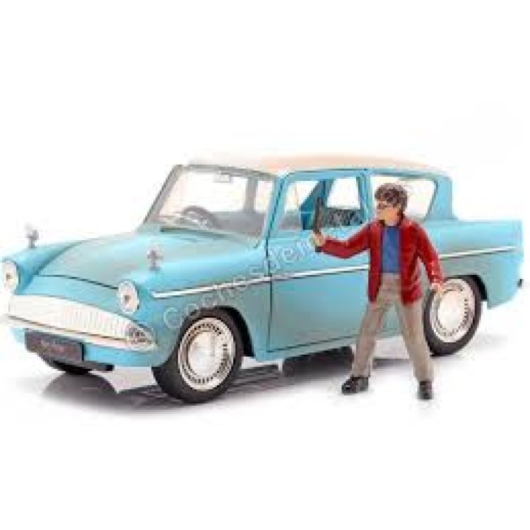 Simba Jada JA31127 1:24 1959 Ford Anglia with Harry Potter Figure, Rusty Blue