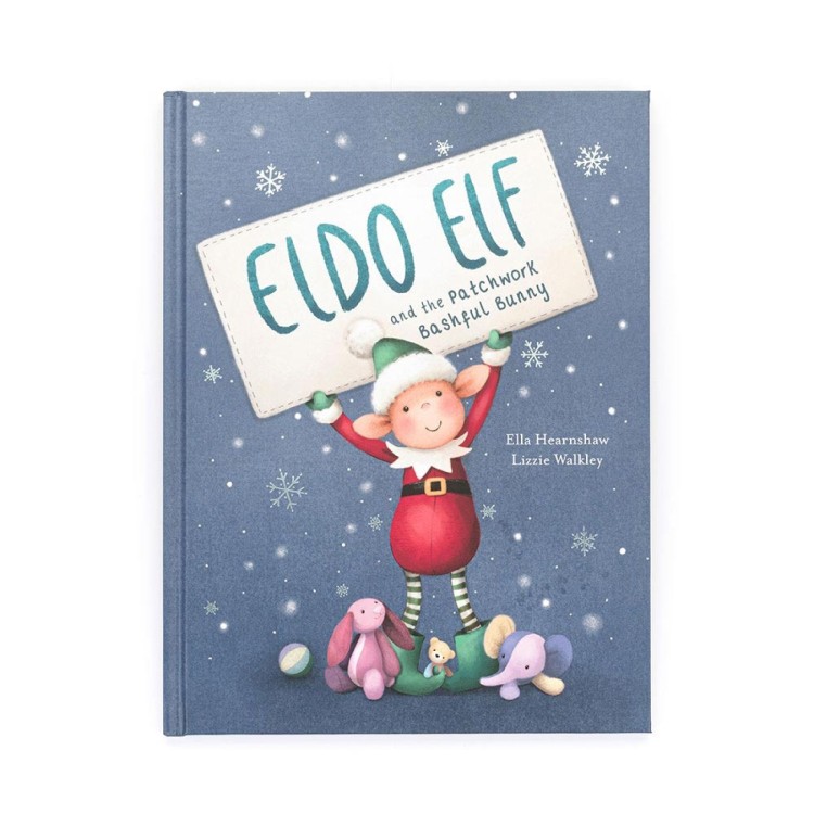 Jellycat Christmas Eldo Elf and the Patchwork Bashful Bunny Book BK4ELD