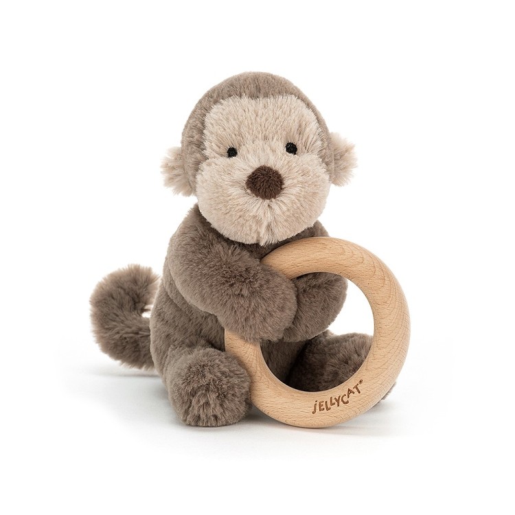 Jellycat Shooshu Monkey Wooden Ring Toy SHO4WM