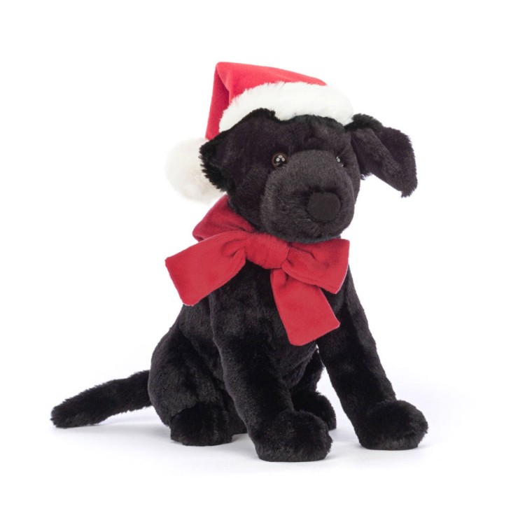 Jellycat Christmas Winter Warmer Pippa Black Labrador PIP3FBL