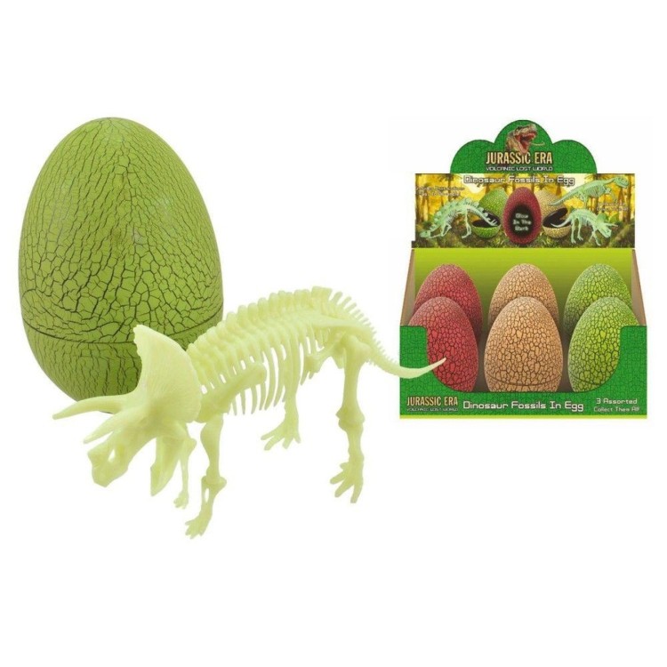 KTL Jurassic Era Glow In The Dark Dinosaur Skeleton In Large Egg TY2242