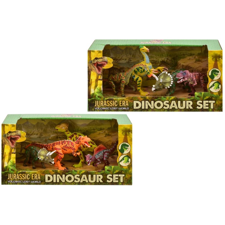 Jurassic Era Volcanic Lost World Dinosaur 4 Piece Set TY7966