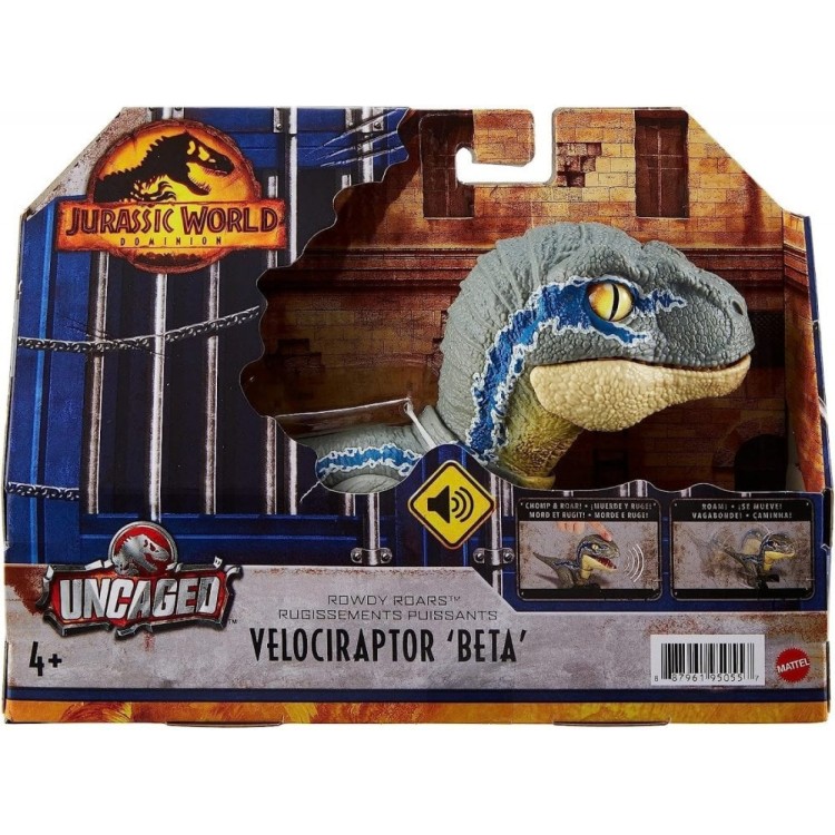 Jurassic World Dominion Rowdy Roars Assorted - Velociraptor 'Beta' OR Dilophosaurus (One Supplied)