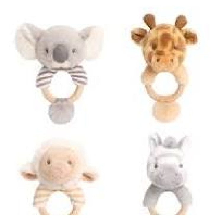 Keel Toys Keeleco Baby 14cm Ring Rattle assorted styles S6904
