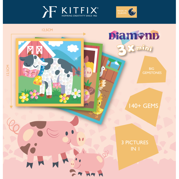 Kitfix Diamond Art 3 x mini farm friends2603