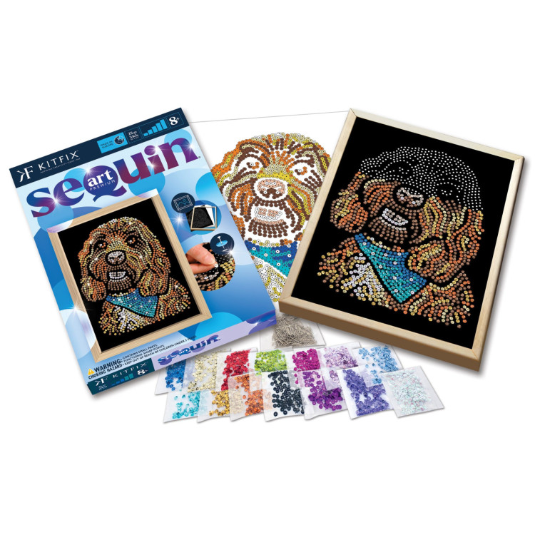 Kitfix Sequin Art Blue Premium Cockerpoo 2220