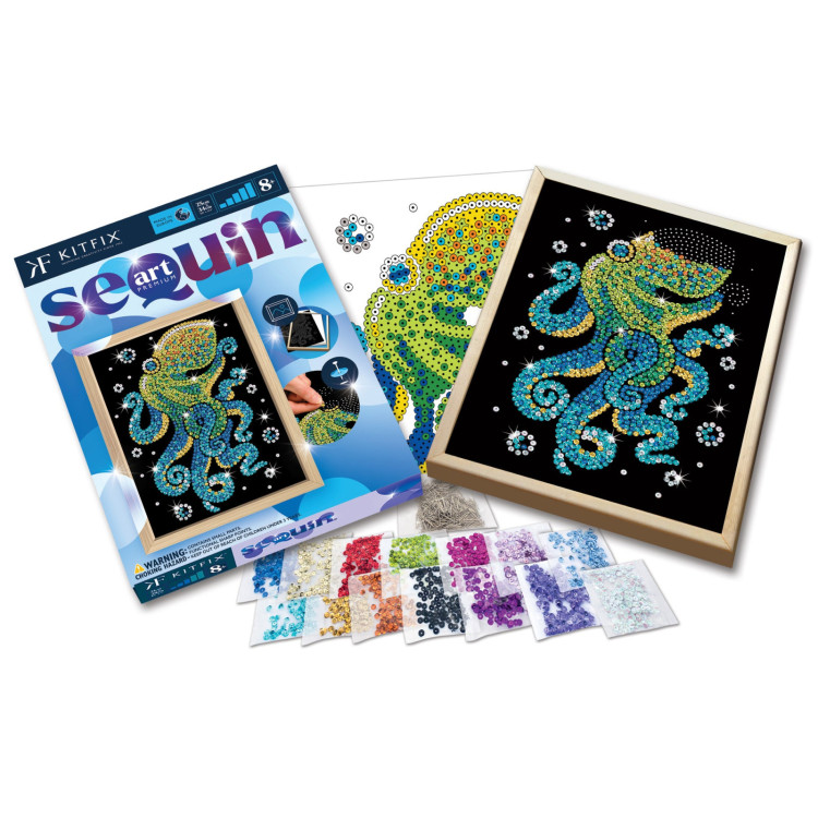 Kitfix Sequin Art Blue Premium Octopus 2221
