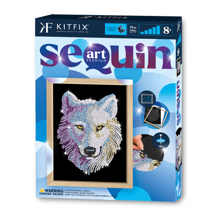Kitfix Sequin Art Blue Premium Snow Wolf 1932