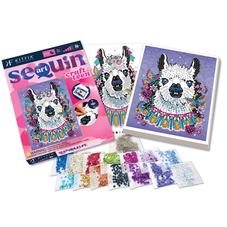 Kitfix Sequin Art Craft Teen Llama 2104