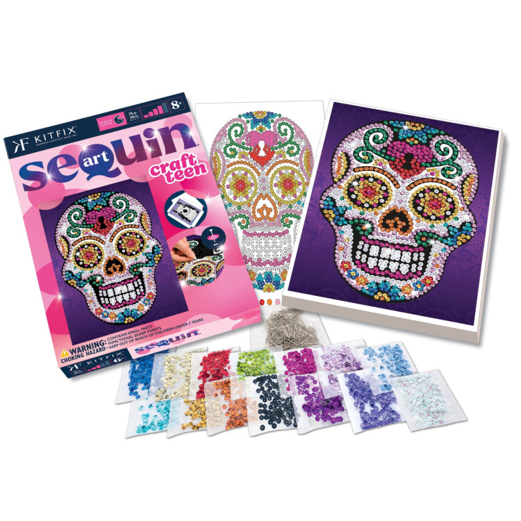 Kitfix Sequin Art Craft Teen Skull 2412