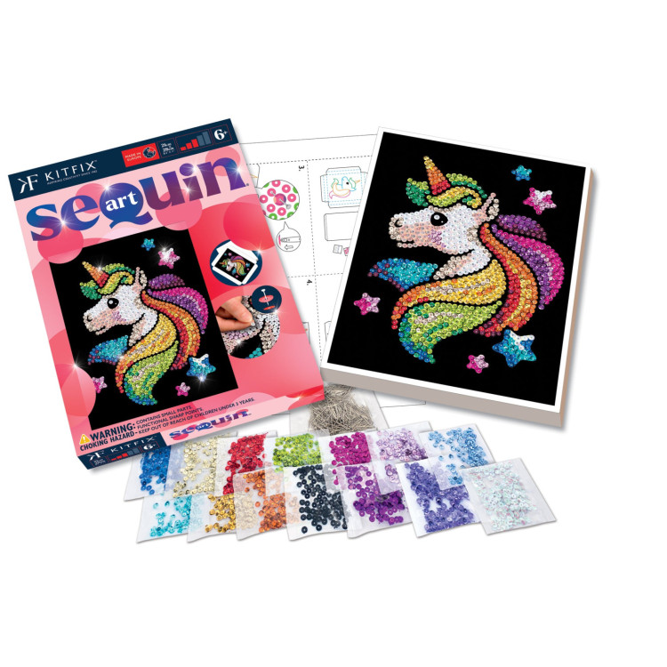 Kitfix Sequin Art Red Unicorn 2526