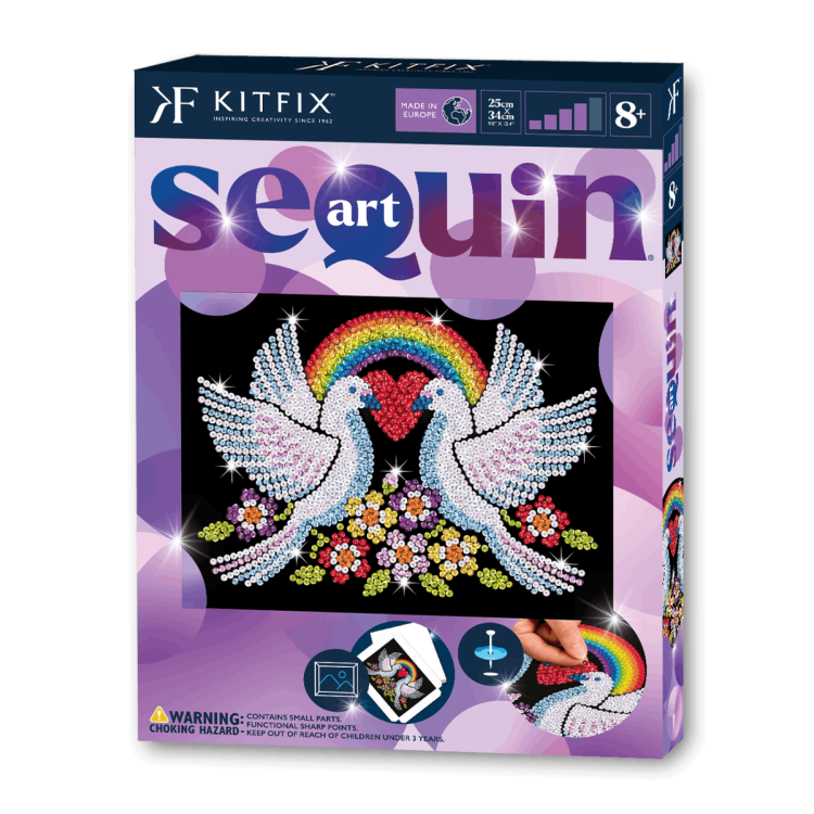 Kitfix Sequin Art Purple Doves of Hope 2101