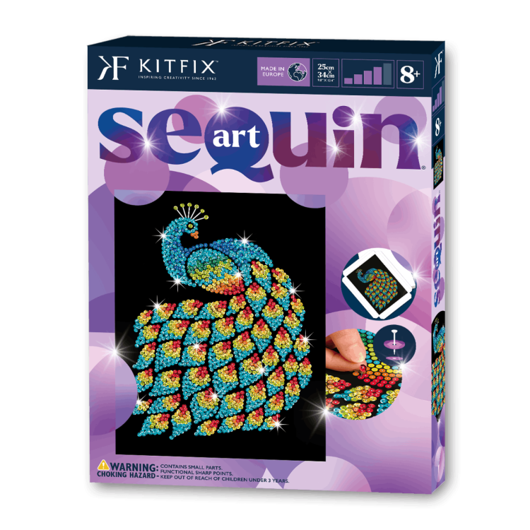 Kitfix Sequin Art Purple Peacock 2019