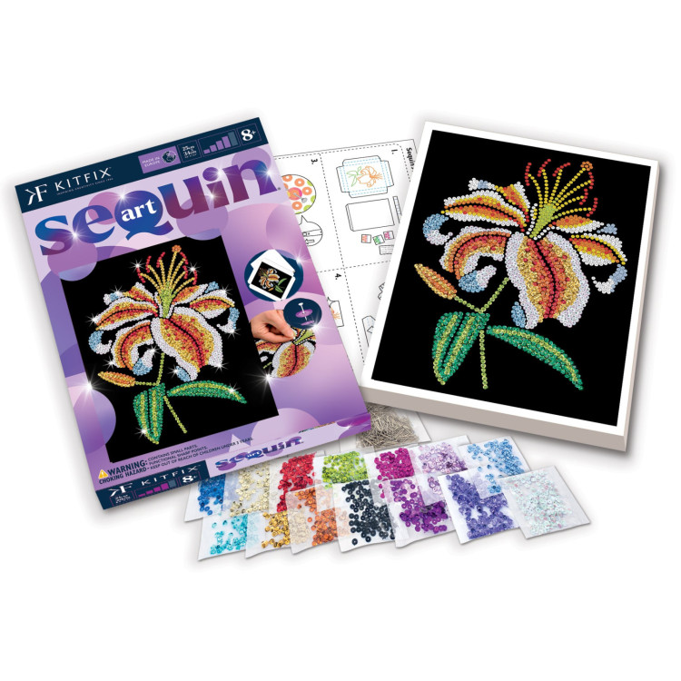 Kitfix Sequin Art Purple Tiger Lily 1937