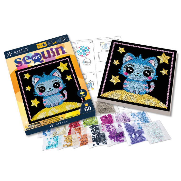 Kitfix Sequin Art Red Bubbles the Kitten 2418