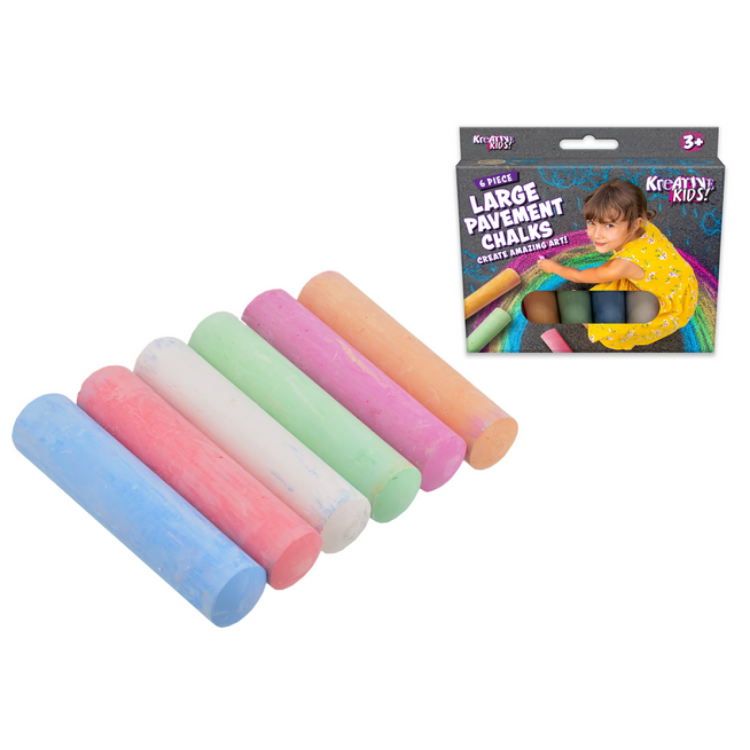 KTL Kreative Kids Large Pavement Chalks 6 Piece Pack TY1357