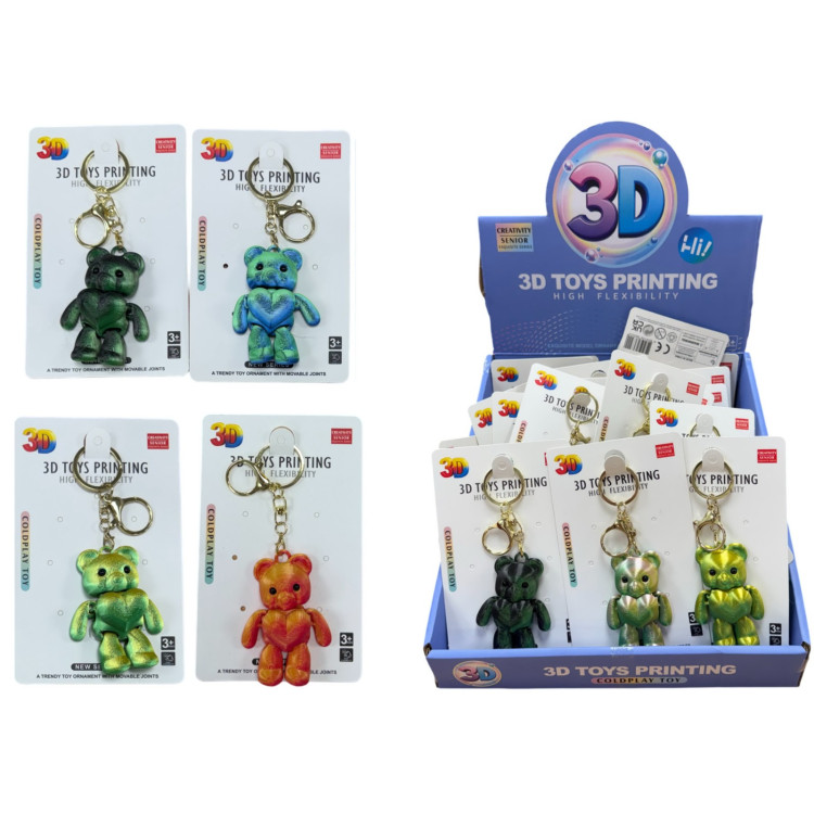 KTL 3d mini fidgelets teddy bear keyring  TY4755
