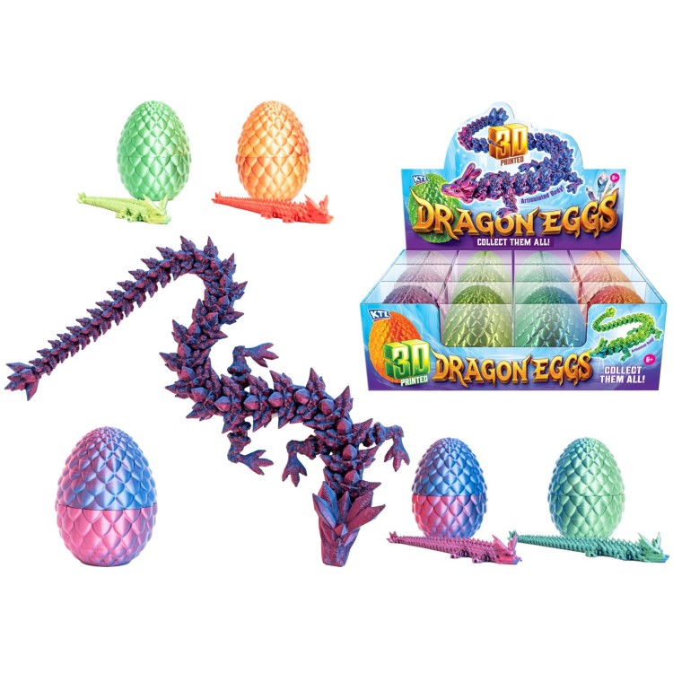 KTL 3D Printed Metallic Dragon and Egg TY3821