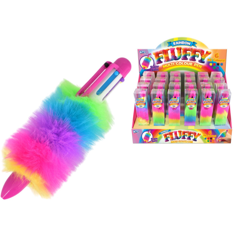 KTL Rainbow Fluffy Multi-Coloured Pen TY3624