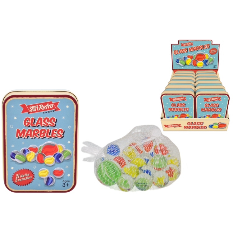 KTL Super Retro 21 Glass Marbles & Instructions TY3875