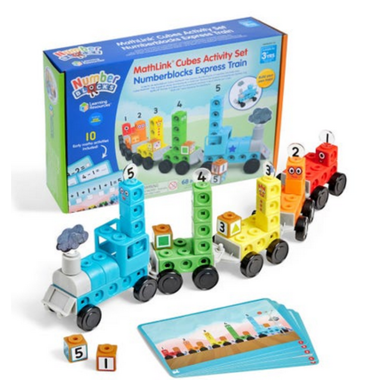 Learning Resources Number Blocks Mathlink Cubes Activity Set - Express Train