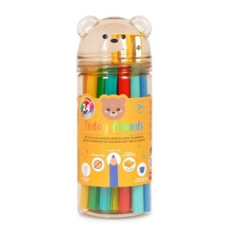 Legami Teddy Friends set of 24 coloured pencils  TDP0001