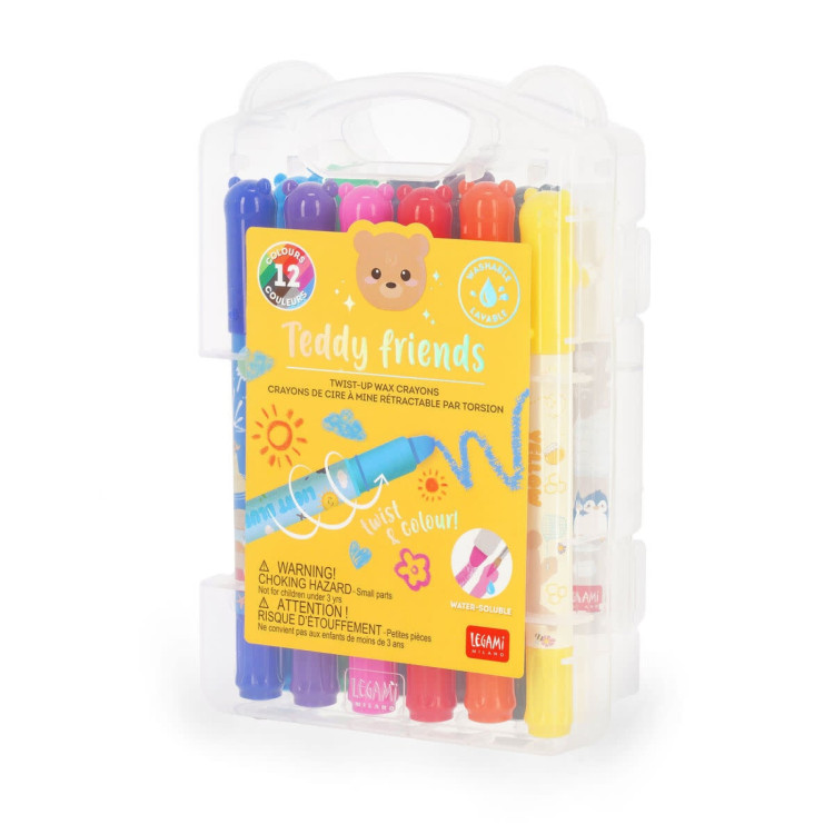 Legami Teddy Friends Twist Up Wax Crayons CRA0001