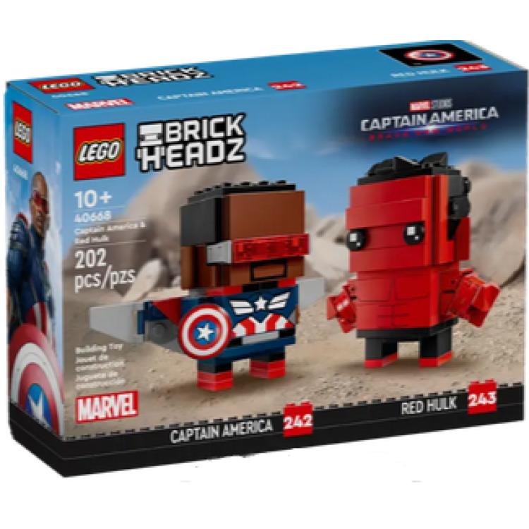 Lego 40668 Brickheadz Marvel Captain America Brave New World Captain America and Red Hulk