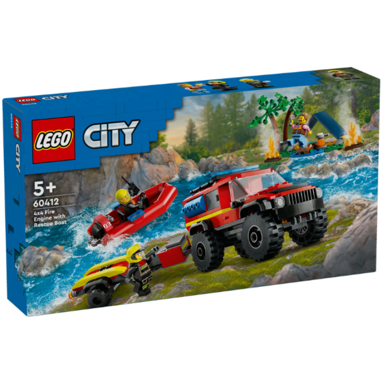 Lego 60412 City 4x4 Fire Truck with Rescue Boat