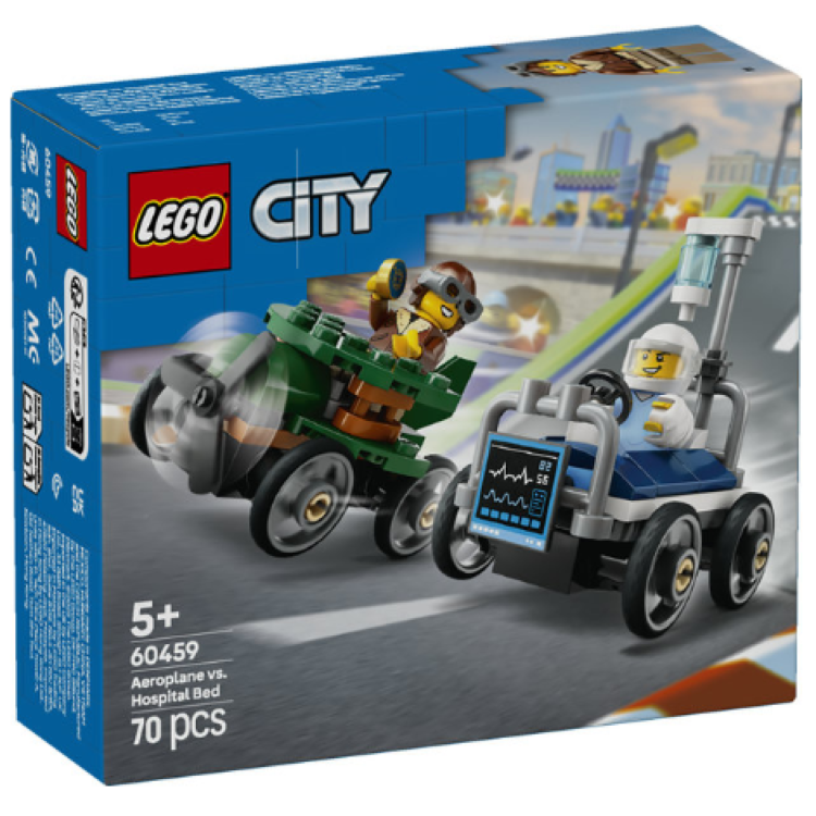 Lego 60459 City Airplane vs. Hospital Bed Race Car Pack