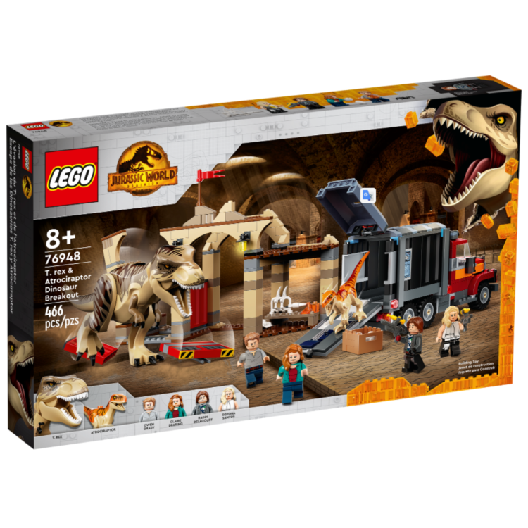 Lego 76948 Jurassic World Dominion T-rex & Atrociraptor Dinosaur Breakout